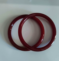 Bracelet jonc en verre artistique imitation pierre de jade verte synthétique multicolore de 8 mm, vente en gros