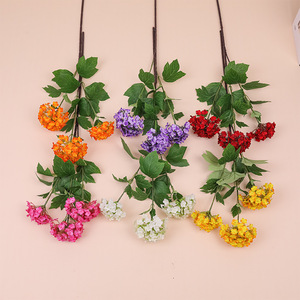 Hortensia Artificial de Tres Cabezas, Estilo Clásico, Flor de Seda, Decoración Suave para Bodas, Fotografía, Accesorios, Decoración del Hogar - Product Image 1