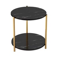 Étagère à fleurs à 2 niveaux pour la maison, support de plantes marbré, table de présentation, petite table basse pour le salon