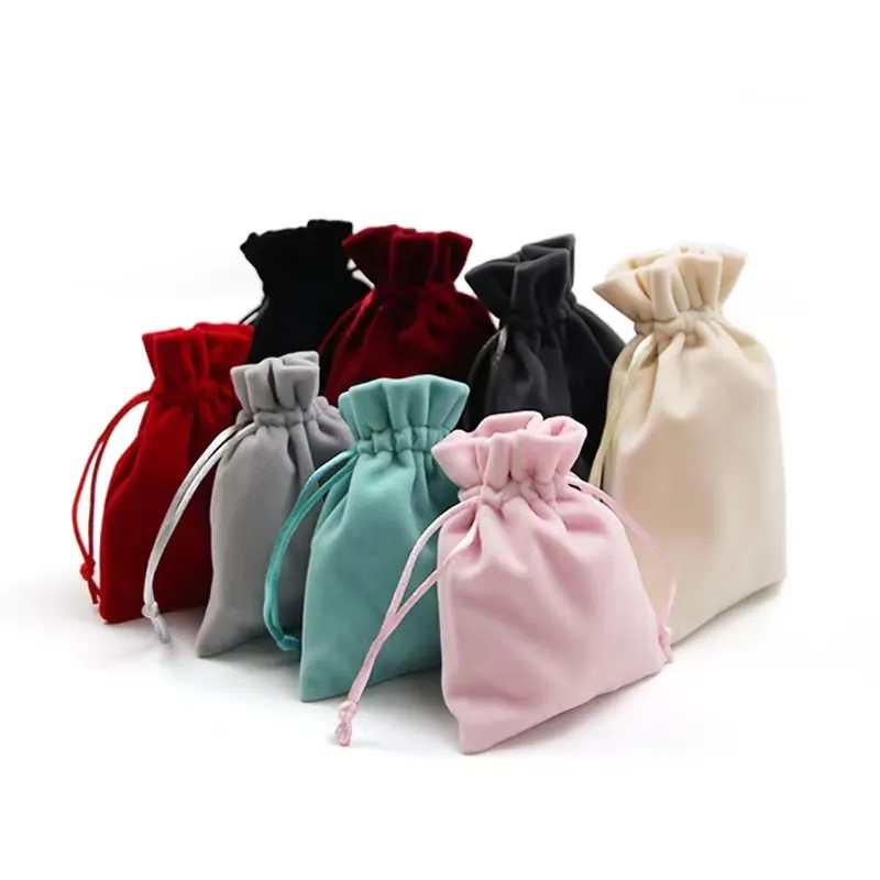 Индивидуальный Логотип Радуга красочная квадратная фланелевая Вельветовая сумка на шнурке сумка ожерелье браслет ювелирные изделия Подарочная сумка