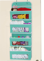 Boîte de rangement murale pour bébé, armoire murale pour pépinière, casier pour bébé, 4 poches transparentes, réutilisable