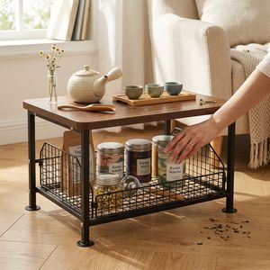 Estante de Almacenamiento Multifuncional con Cajones, Metal y Madera Duraderos, Apto para Cafeteras, Hornos Microondas, Cocina - Product Image 3