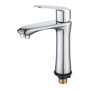 Contemporaneo singolo foro montato zinco rubinetto ad acqua fredda a maniglia singola per il lavandino del bagno stile misurato - Product Image 1