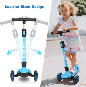Scooters pliants pour enfants de 8 à 12 ans avec hauteur réglable-Scooter pour tout-petits Lean-to-Steer & Widen Anti-Slip <span class=keywords><strong>Deck</strong></span> - Product Image 6