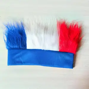2024 European Flag Sport Headband Fan Wig Custom France Country Flag Europe Afro Football Soccer Fans Wig Decoration