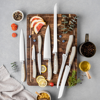 Ensemble de couteaux de chef de cuisine en métal à haute teneur en carbone ensembles de couteaux en acier inoxydable Chef trancher le pain couteaux utilitaires avec manche en ABS