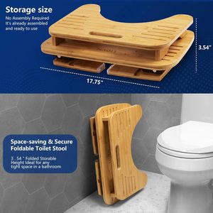 Bamboo Toilet <b>Stool</b> Solid Wood Anti Slip <b>Bathroom</b> Step <b>Stool</b> For Squatting - Product Image 4