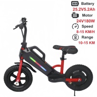 Vélo d'équilibre électrique pour enfants OEM 24V 180W, pneus gonflables de 12 pouces, moteur sans balais, scooter électrique pour enfants de 6 ans et plus