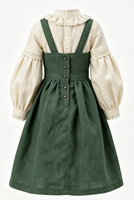 Costume BJD vintage personnalisé, style forêt, tenue BJD, robe en velours côtelé, broderie florale avec chemisier pour poupée BJD articulée