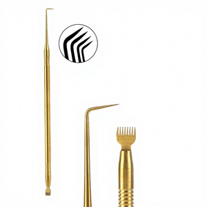 Herramienta Metálica para Lifting de Pestañas con Ranuras, Aislador de Pestañas con Acabado Dorado y Empaque, Producto de Tendencia - Product Image 4