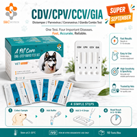 Super Septembre : Kit de diagnostic rapide pour chiens – Test combiné CDV/CPV/CCV/GIA (Maladie de Carré, Parvovirose, Coronavirus, Giardiose)