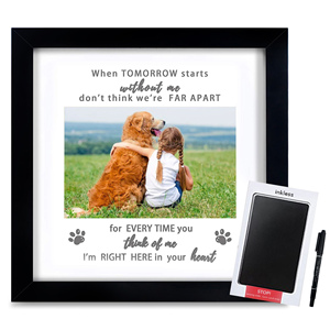 Cornice Nera per Foto con Impronta di Zampa di Animale Domestico e Tampone d'Inchiostro 'Per Sempre nel Mio Cuore' per Cani e Gatti - Product Image 1