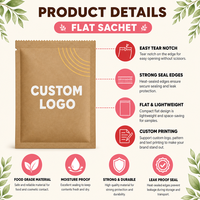 100% biodégradable 5ml 10ml 20ml papier Kraft PLA sac emballage thermoscellable Lotion shampooing lavage corporel masque emballage échantillon Sachets
