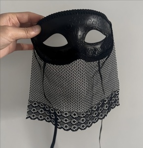 Masque de <span class=keywords><strong>mascarade</strong></span> Voile en dentelle Fête d'Halloween Mardi Gras Bal de <span class=keywords><strong>mascarade</strong></span> Accessoires de jeu de danse Noir Argent Or - Product Image 5