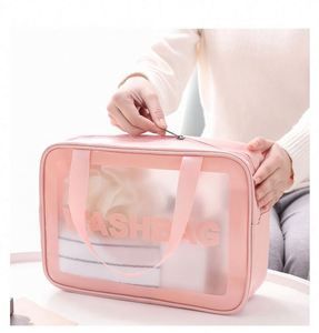 Wholesale Custom Logo Waterproof Women's Makeup Travel <b>Toiletry</b> Cosmetic Zipper <b>Bag</b> Custom Logo <b>Clear</b> Pvc Cosmetic <b>Bag</b> - Product Image 3