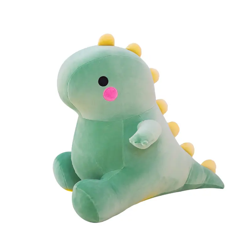 Venta al por mayor de juguetes de dinosaurios de peluche suave lindo bebé dragón dormir almohada niños tela muñeca regalo de cumpleaños