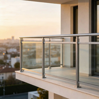 Rampe d'escalier de balcon en alliage d'aluminium minimaliste de luxe, balustrade extérieure noire à lattes horizontales pour maison moderne et villa