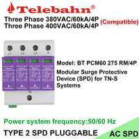 Dispositifs de protection contre les surtensions AC 275V/385V 30-60kA 4P T2 SPD Protection contre les surtensions pour TN-S