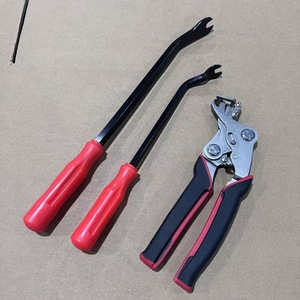 Jeu de pinces pour clips de voiture, 3 pièces, en acier à haute teneur en carbone, outil de démontage automobile, tournevis, barre de levier - Product Image 4
