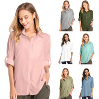 Chemise à boutons professionnelle pour femmes adultes, protection solaire UPF 50+, antibactérienne, grande taille, imperméable, coupe-vent, séchage rapide, respirante
