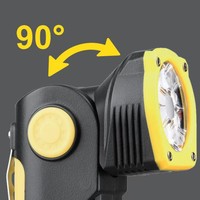 Lampe de travail LED rechargeable compacte avec poignée 500LM 90 °   Lampe torche rotative avec clip magnétique pour réparation automobile et inspection