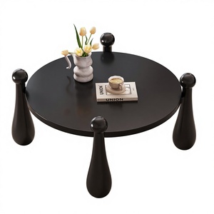 Table basse NKAHS en bois massif, style moderne du milieu du siècle, mobile, écologique, facile à nettoyer, artistique et créative, pour salon, chambre et salle à manger - Product Image 5