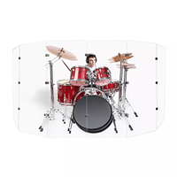Ensemble de panneaux de protection de tambour en acrylique professionnel avec charnières chromées-insonorisation modulaire de 2 pieds x 5 pieds pour scène et studio