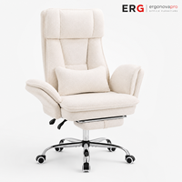 Chaise de bureau ergonomique inclinable en chenille avec repose-pieds, accoudoirs rabattables à 5 niveaux, dossier haut, pivotante, pour bureau à domicile, capacité 330 LBS