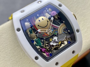 Reloj Mecánico de Lujo de Super Calidad, Resistente al Agua, 41 mm, Movimiento Automático, RM88 Smiley, Esqueleto de Cerámica Blanca - Product Image 2