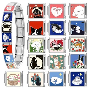 Nueva Pulsera de Charms Italianos de Acero Inoxidable para Mascotas (Perros y Gatos) - Diseño de San Valentín, No se Deslustra - Product Image 4