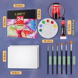 Pinturas Acrílicas Profesionales para Artistas, 24 <span class=keywords><strong>Colores</strong></span>, 12 ml, con 1 <span class=keywords><strong>Paleta</strong></span>, 2 Lonas y 6 Pinceles - Product Image 4