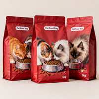 Nouveaux sacs d'emballage personnalisés à fermeture éclair refermable pour aliments pour animaux de compagnie, sacs en plastique à fond plat
