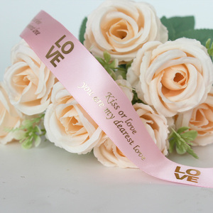 Feuille d'or personnalisée de haute qualité Saint Valentin Fête des mères Toujours à vos côtés L'amour est éternel ruban imprimé pour fleur - Product Image 5