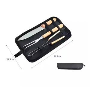 Q1-203 ngoài trời gỗ nướng đặt 3-pcs BBQ nướng công cụ với mang theo túi - Product Image 2