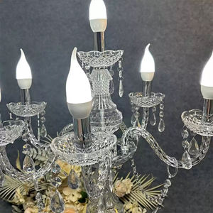 حامل شموع مغربي من الوعد ، شمعدان بستة رؤوس ، متوفر من الذهب و الفضة ، قطع مركزية لطاولة الزفاف - Product Image 4