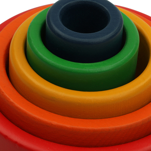 مجموعة من 5 خشبية صغيرة التراص ألعاب تعليمية قوس قزح السلطانية - Product Image 6