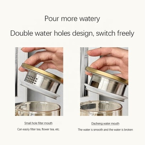 Ưa thích uống cốc thủy tinh Bộ trà với ấm trà và khay kim cương đặt hổ phách lọ thủy tinh - Product Image 5