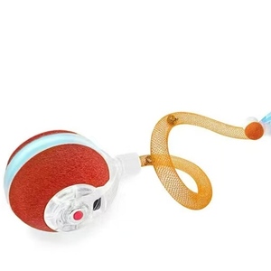 Juguete Interactivo para Gatos con Activación por Movimiento, Bola de Malla Elástica con Cola de Tela Flocada/Material de Gel de Sílice - Product Image 6