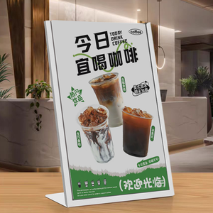 Thép không gỉ chải kim loại Bảng hàng đầu dấu hiệu áp phích hiển thị giá tùy chỉnh kim loại menu chủ acrylictable thẻ hiển thị đứng - Product Image 3