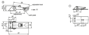 K0046 KIPP Form B Loquet à tension réglable avec verrou, attache pivotante, trous de fixation apparents, finition polie, loquet de serrure à dégagement rapide pour armoire - Product Image 4