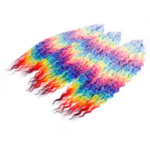 <span class=keywords><strong>ARIEL</strong></span> Extension de cheveux à tressage en fibre de qualité supérieure Résistant à la chaleur Deep Wave Ombre Colored Twist Crochet Braid Extensions de cheveux synthétiques - Product Image 6