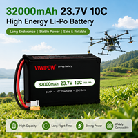 Baterai Drone Semi-solid State 6S 23.7V 32000mAh 10C dengan Konektor Khusus untuk Penyemprotan UAV Beban Berat-Viwipow, Daya Tahan Siklus Panjang