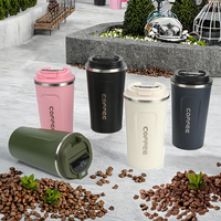 Nouvelle tasse à café électronique à double paroi en acier inoxydable, alimentée par batterie, à température contrôlée, avec couvercle LED, compatible 6-12