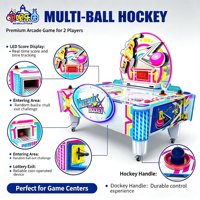 Machine d'arcade de hockey aérien commercial pour intérieur, table de hockey aérien multi-balles pour deux joueurs avec sortie de loterie pour divertissement ludique