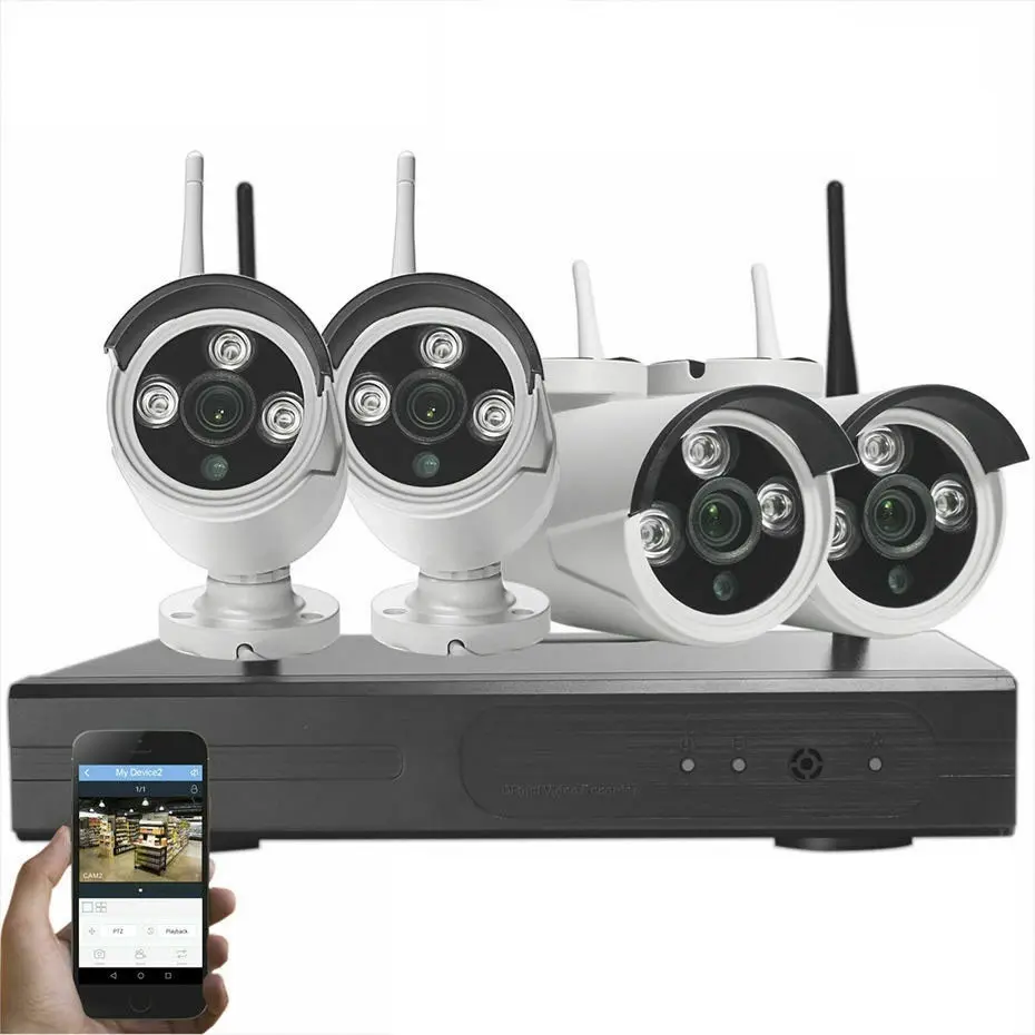 H264/H265 4CH 2MP TUYA WIFI NVR KIT for Supports up to 16 x 5MP IP outdoor Cameras CCTV System