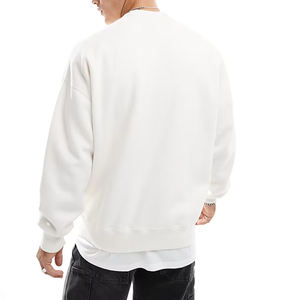 Personalizzazione personalizzata Pullover in cotone 100% oversize Logo personalizzato <span class=keywords><strong>Streetwear</strong></span> <span class=keywords><strong>felpa</strong></span> <span class=keywords><strong>bianca</strong></span> girocollo - Product Image 2
