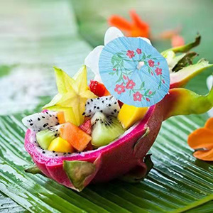 Palillos Decorativos Creativos para Fiestas con Forma de <span class=keywords><strong>Sombrilla</strong></span> de 10 cm con Decoraciones Tropicales Hawaianas Tiki para Campamentos y Barbacoas - Product Image 4