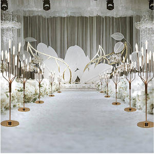 Basit narin düğün galvanik ışık yol kurşun inci düğün salonu dekorasyon sahne düğün olay - Product Image 2