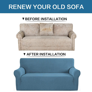 Customized Size Double-seat Modern Solid Color Comfortable <b>Sofa</b> Protector <b>Slipcover</b> Stretch Elastic L-Shaped Pet Cover 94% - Product Image 3