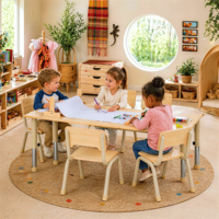 COMPANY Mobilier scolaire moderne en bois massif pour l'école maternelle, table et chaise réglables en hauteur, ergonomiques et écologiques pour la maternelle